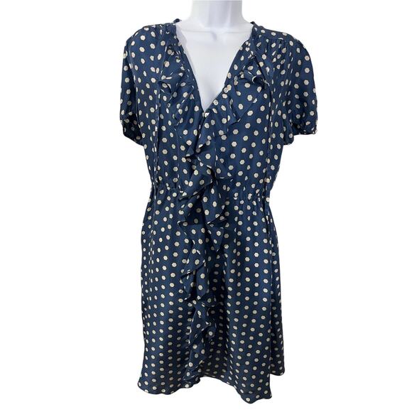NWOT Anthropologie Lil Hailstones Silk Ruffle Trim Dress – Size 10 - Picture 1 of 7